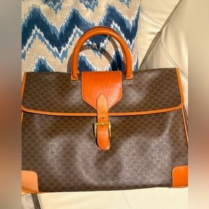 Celine vintage large top handle travel bag/briefcase/work tote